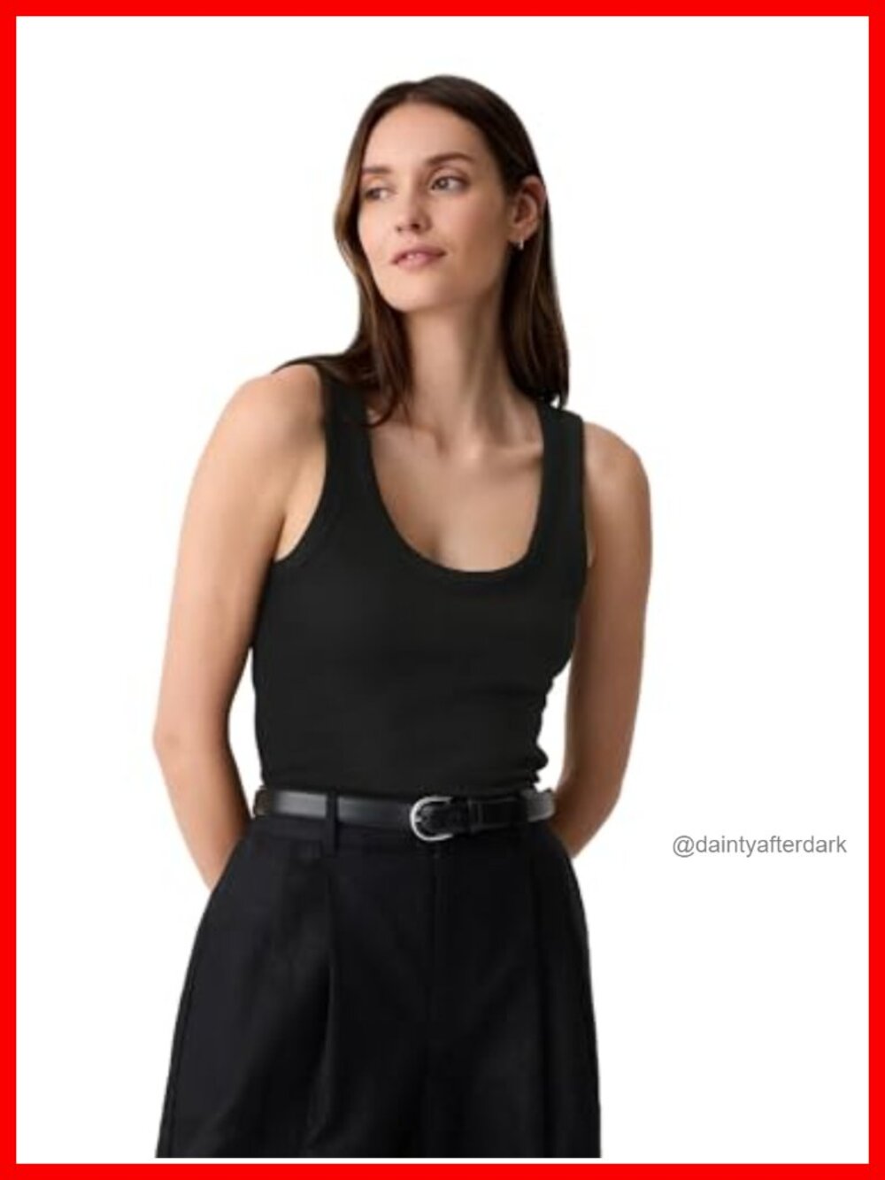 Women's Ribbed Scoop Tank 100% Cotton Sleeveless Stretchable Pull-On